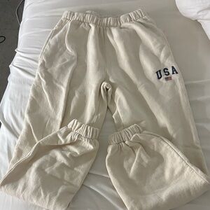 USA cream brandy melville sweatpants